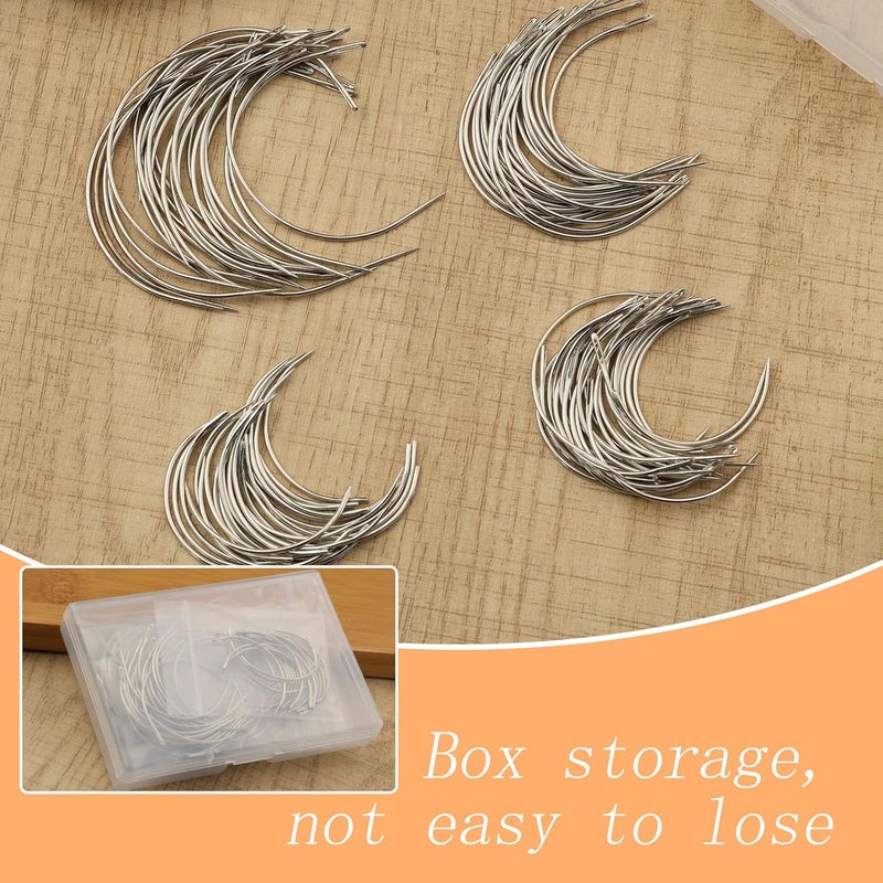 ZMAAGG 100 PCS Curved Needles, Sewing Needles, Leather and Weaving Needles for Carpet Leather Canvas Repairing, Blocking Knitting, Modelling and Crafts - Image 4